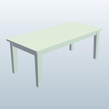 straight leg coffee tablewhite v1 table white furniture printable lowpoly 3d print model - Mito3D