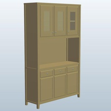 straight leg hutch honey v1 furniture printable lowpoly 3d print model - Mito3D