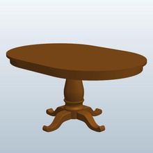 la jambe droite de table ronde en chêne v1 le mobilier imprimable lowpoly 3d print model - Mito3D