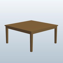 gamba a tubo quadrato tablepine v1 dritto piazza tabella il miele mobili stampabile lowpoly 3d print model - Mito3D