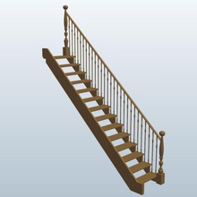straight stairs rightside banisterhoney v1 banister honey architecture printable lowpoly 3d print model - Mito3D