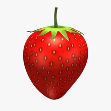 strawberry food printable lowpoly 3d print model - Mito3D