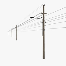1 sokak elektrik direkleri Görünümüdür mimarlık bigviceroy kablo şehir sütun beton elemanları dış lamba ışık max metal model açık pilon ray gerginlik v Tel 3d print model - Mito3D