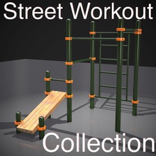 street workout collection assets city equipment exercise fitness gym model muscle outdoor playground pull set sport terentiy town train urban 3d print model - Mito3D
