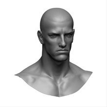 strong man head 3dchars anatomy body character detail face guys handsome human male model people realistic sculpture zbrush 3d print model - Mito3D