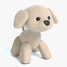 stuffed animal dog abramsdesign brown canine child cute game gift kid lower model plush poly ready real time toy 3d print model - Mito3D