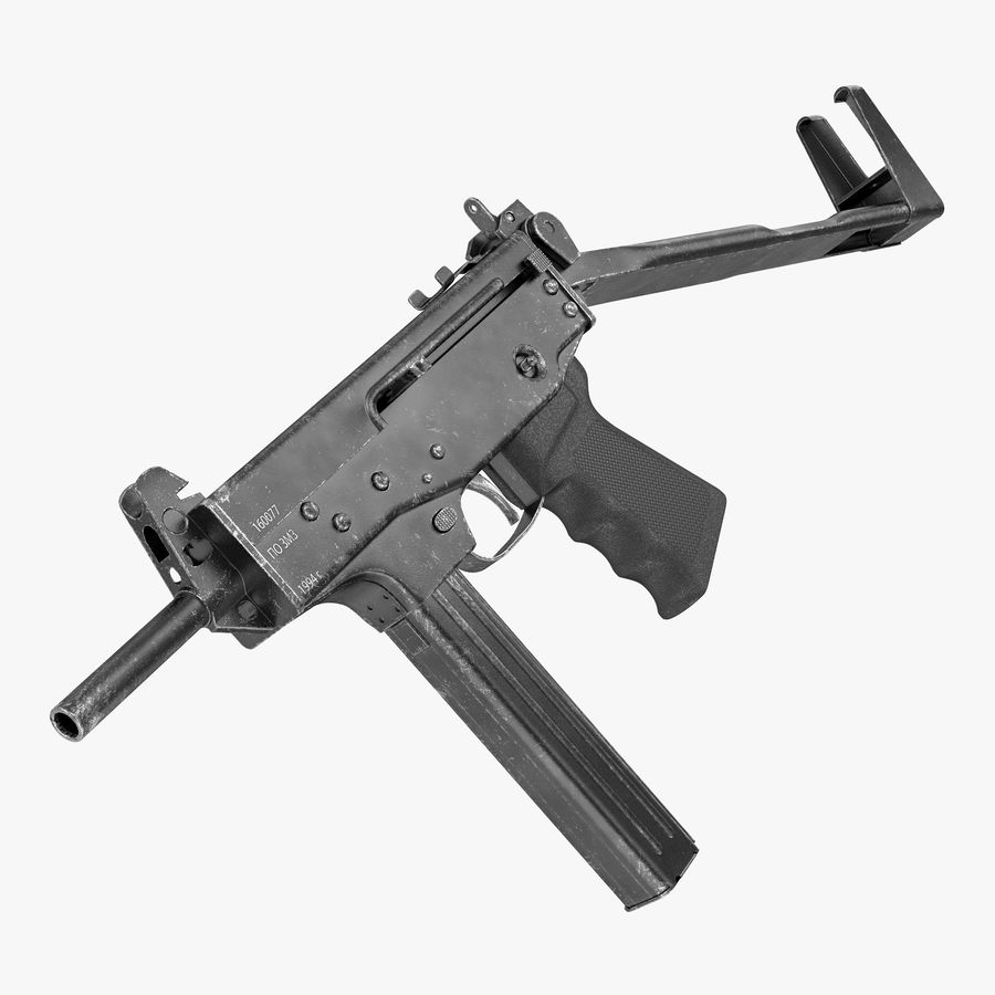 hafif makineli tüfek pp-91 kedr 3d molier 91 9mm cephane ordu saldırı otomatik kurşun kartuş suç silah tabanca uluslararası makine dergi askeri model pp Rus smg 3D print model - Mito3D