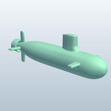 submarine v4 ships seacraft printable lowpoly 3d print model - Mito3D