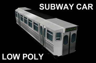 subway car low poly big chicago city engine game lower makeity metal model new passenger rail railway ready silver train transportation vehicle york 3d print model - Mito3D