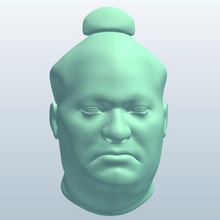 sumohead v3 sumo head people printable lowpoly 3d print model - Mito3D