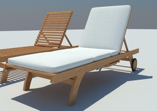 sun lounger architecture bed elements exterior furnishings furniture model pillow pool posh realtimecg sunbed swimming umbrella wooden 3d print model - Mito3D