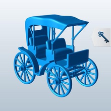 surrey carriage v1 transportation printable lowpoly 3d print model - Mito3D