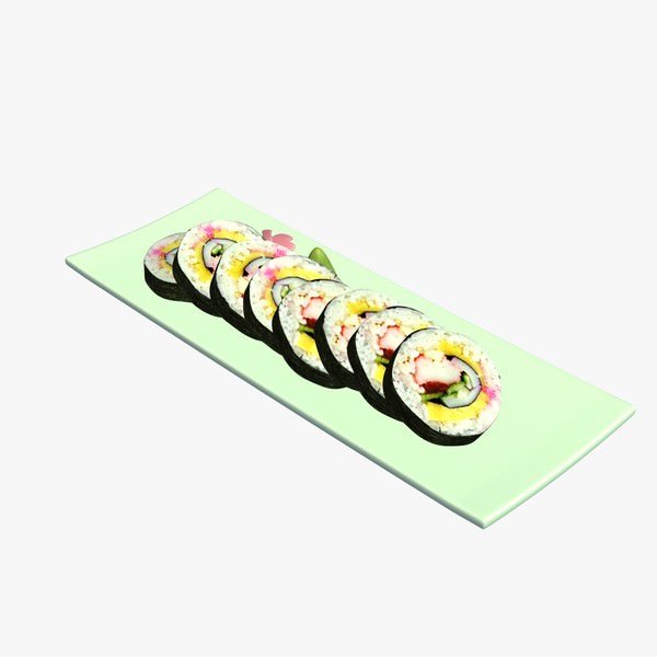 rotolo di sushi v3 il cibo stampabile lowpoly 3D print model - Mito3D