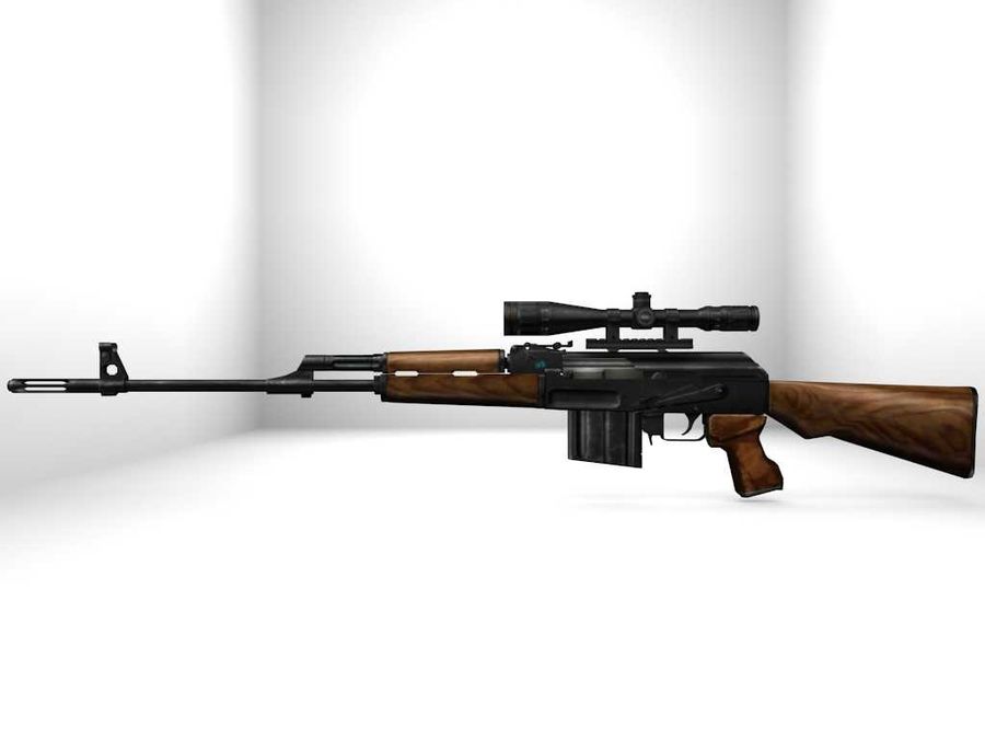 rifle de francotirador svd dragunov arma fuego modelo moderno physcongenx physcongx enfermedad vesicular porcina 3D print model - Mito3D