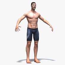 swimmer anatomy athlete character coswiz guys human male man model 3d print model - Mito3D
