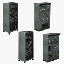 switchboards 3dmmo board collection computer concsole content control electric electrical electronic electronics furniture game interior lower model poly server set switchboard 3d print model - Mito3D