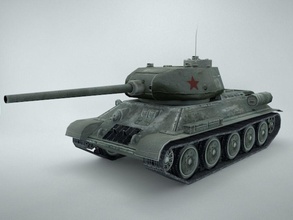 t-34 34 85 IS USM zırh ordu topçu gamedev daha düşük orta askeri model panzer poly kırmızı Rus shprott sovet t t34 tank ulaşım SSCB araç savaş II İkinci Dünya Savaşı 3d print model - Mito3D