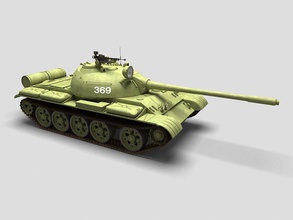 t 55 tanques 54 la armadura mbt medio militar modelo polyeve el ruso soviética tanque las pistas urss vehículo 3d print model - Mito3D