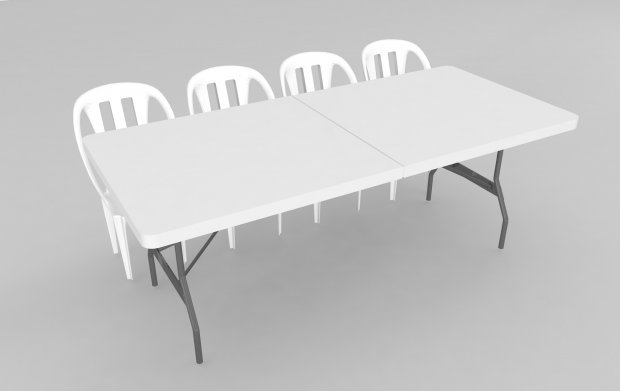 table chair furniture 3D print model - Mito3D