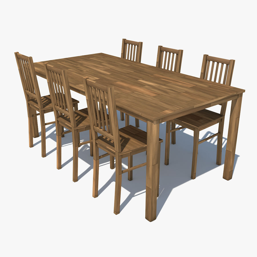 mesa con sillas 3ds 4d desayuno presidente cine clásico diseño de la cena comedor fbx alimentos el mobiliario muebles interior cocina modelo obj tabla wemg madera 3D print model - Mito3D