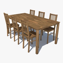 chaises de table 3ds 4d le petit-déjeuner président cinéma classique la conception dîner à manger fbx les aliments l'ameublement mobilier l'intérieur cuisine modèle obj wemg bois 3d print model - Mito3D