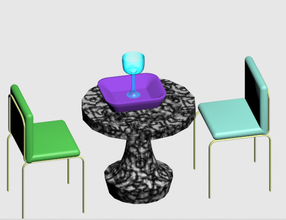 table chairs chair food furniture 3d print model - Mito3D