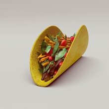 taco cheese dinner food hispanic lettuce light green meal meat mexican model shell tomato tortilla 3d print model - Mito3D