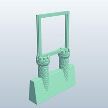 targetholder castletowers v2 pellet target holder castle towers toys printable lowpoly 3d print model - Mito3D