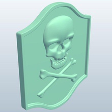 taberna señales cráneo huesos v1 arqueado muestra imprimible lowpoly 3d print model - Mito3D
