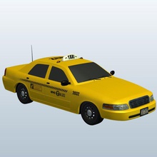 taxi v2 yellow cab vehicles printable lowpoly 3d print model - Mito3D