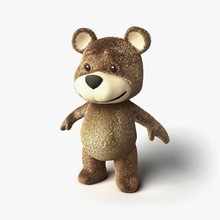 5 teddy bear hayvan bebek ayı c4d çizgi film karakter çocuk sevimli kukla fluffy oyun saç laihn model oynuyor peluş plushy halı doldurulmuş toon oyuncak vrayforc4d 3d print model - Mito3D
