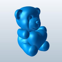 teddy bear holding heart chest v1 seasonal printable lowpoly 3d print model - Mito3D