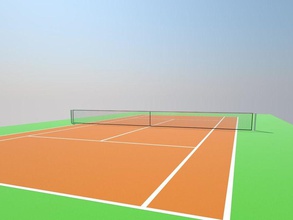 quadra de tênis 3d coleção tribunal francês inferior mig3d modelo abrir poli polígono esporte o terreno nós wimbledon 3d print model - Mito3D