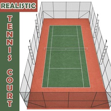quadra de tênis 3d 3ds tribunal entretenimento equipamento campo jogo chão liga m unal max modelo jogando definir esporte a equipe tenis tenniscourt vray 3d print model - Mito3D