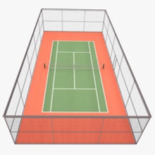 court de tennis 3degestar cour l'équipement champ jeu la ligue bas lowpoly modèle en jouant poly ensemble sport l'équipe tenis le tenniscourt 3d print model - Mito3D