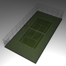 campo da tennis in erba 3d 3dfuture netto 3ds architettura corte elementi di intrattenimento attrezzature gioco terra league max modello giochi per bambini a giocare sport team tenis il vray 3d print model - Mito3D
