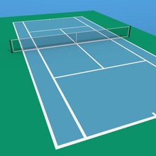 tennis court fastxz lowpoly model net sport stadium 3d print model - Mito3D