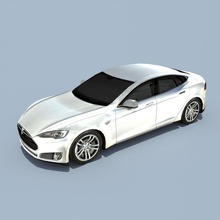 tesla model s pearl white 2013 2014 alex american car clean eco electric engine game green lower lowpoly luxury p60 p70 poly powertrain realtime sedan sport vehicle 3d print model - Mito3D