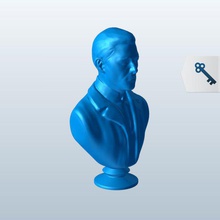 thcenturygentleman v1 19 siècle gentleman formel des statues bustes imprimable lowpoly statues, 3d print model - Mito3D