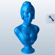 thcenturylady v1 17 siècle dame formel des statues bustes imprimable lowpoly statues, 3d print model - Mito3D