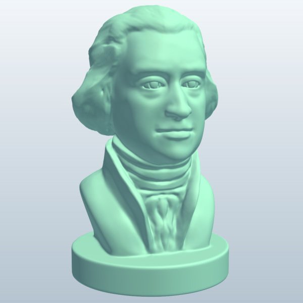 thomas jefferson v1 people printable lowpoly 3D print model - Mito3D