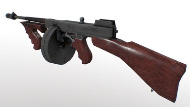 mitraillette thompson jeu arme à feu bas la mafia poly prêt submachine tommy l'arme yaloken 3d print model - Mito3D