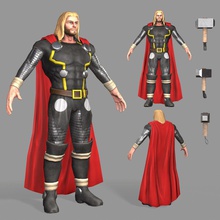 thor avenger character comic fantasy gamemodel god guys hammer hero human lower lowpoy male man marvel model new superhero veilsidestudio 3d print model - Mito3D