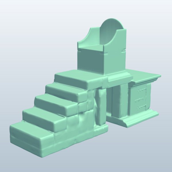 throne charlemagne v1 furniture printable lowpoly 3D print model - Mito3D