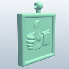 thumbs up v1 chiave fob elementi stampabile lowpoly 3d print model - Mito3D