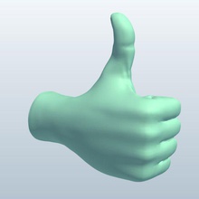 thumbs up v1 l'anatomia stampabile lowpoly 3d print model - Mito3D