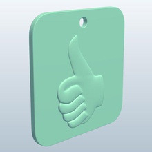 thumbsup v1 thumbs up chiave fob elementi stampabile lowpoly 3d print model - Mito3D