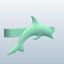 cravate dauphin v1 la le clip dolphin de l'habillement imprimable lowpoly 3d print model - Mito3D