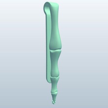 tie clip finger bone v2 apparel printable lowpoly 3d print model - Mito3D