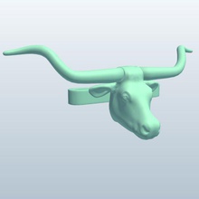 tie clip longhorns v2 apparel printable lowpoly 3d print model - Mito3D